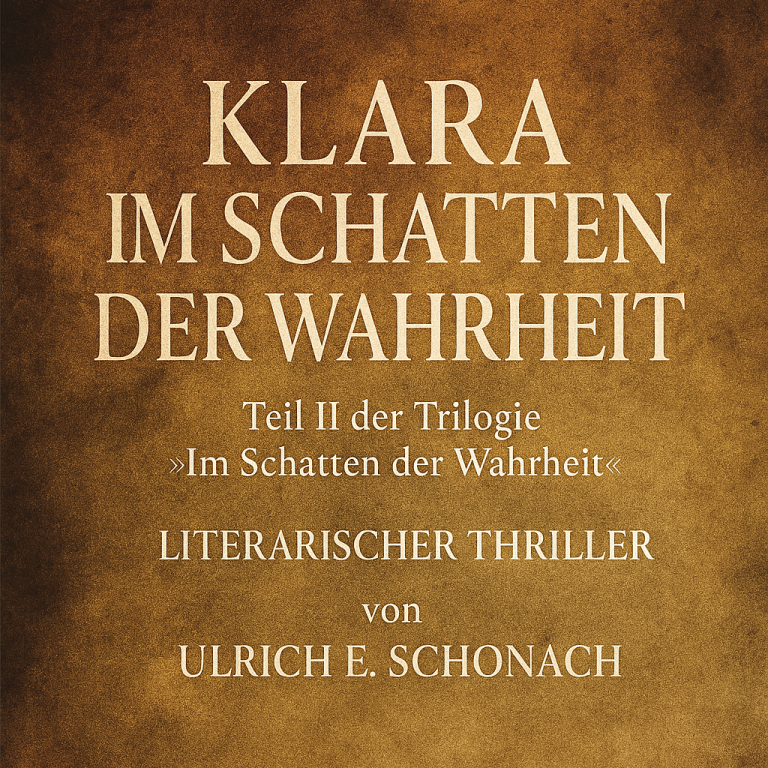 Buchcover Teil II Buchcover: "Im Schatten der Wahrheit", Teil II, literarischer Thriller von Ulrich E. Schonach.